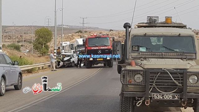 فيديو :مصرع سيدة من اورانيت واصابة اثنين في حادث طرق مروع في مدخل كفرقاسم الشرقي  